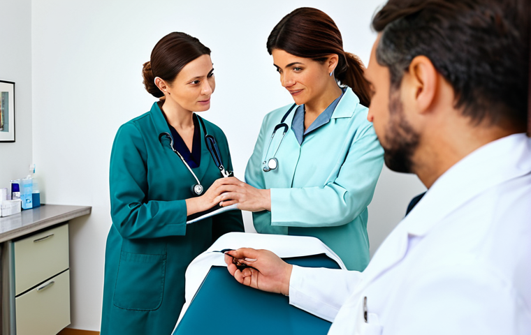 피부과 예약 꿀팁 - Doctor Consultation**

"A kind, professional female dermatologist in a clean, modern clinic examinin...