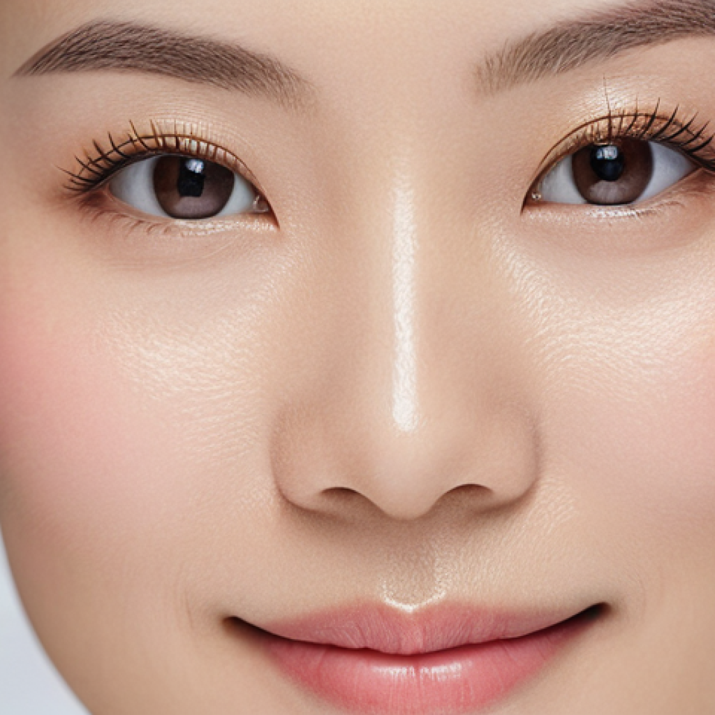 피부과 부위별 시술 종류 - **Prompt:** A high-resolution, professional portrait of a confident and elegant Japanese woman in he...