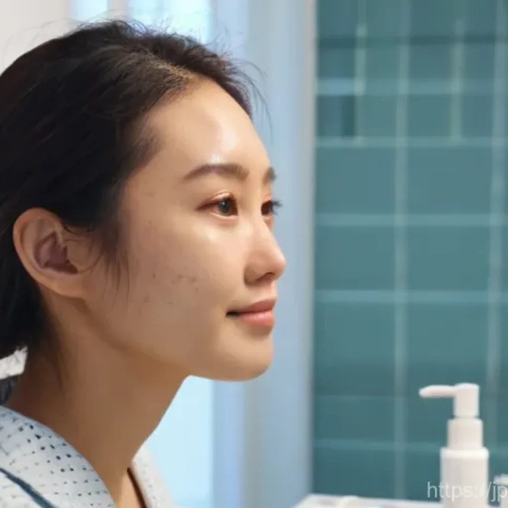 피부과 여드름 예방 - **Image Prompt: Journey to Clear Skin**
    "A split image depicting a young Japanese woman's transf...