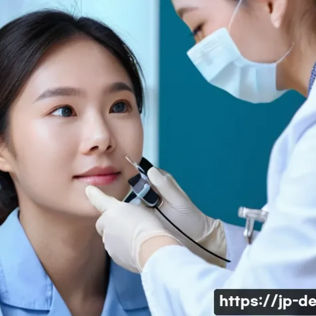 여드름 압출 치료법 - **Prompt:** "A brightly lit, clean dermatology clinic. A friendly, professional dermatologist, weari...